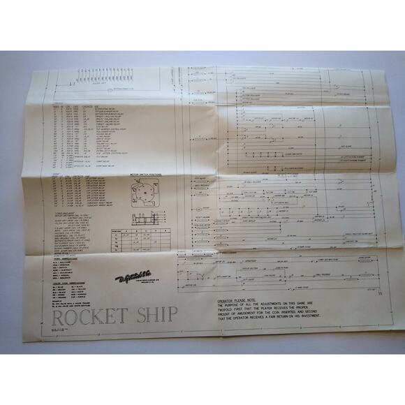 Rocket Ship 1958 Pinball Machine Game Repair Schematic Wiring Diagram Original - Picture 2 of 2
